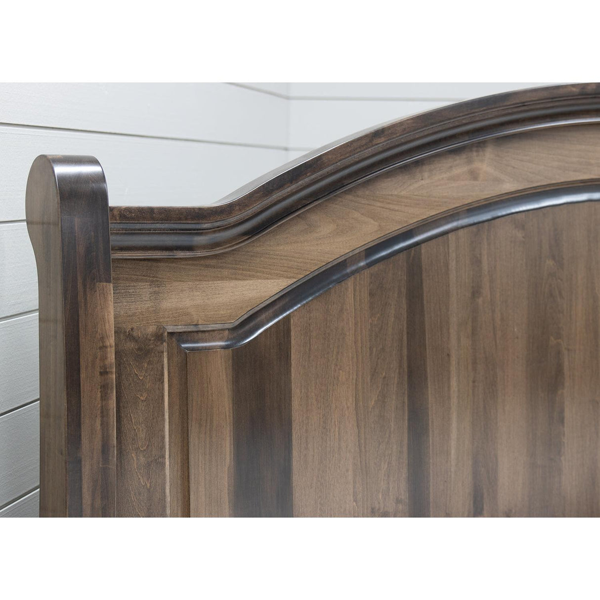 Miranda Sleigh Full Maple Wood Panel Storage Platform Bed | CO