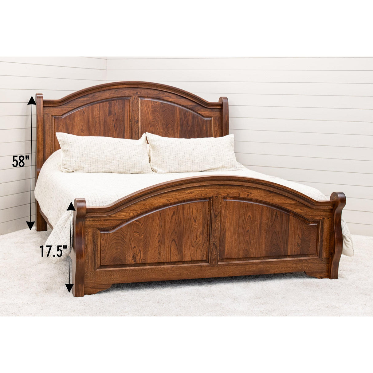 Miranda Sleigh Bed with Arched Footboard