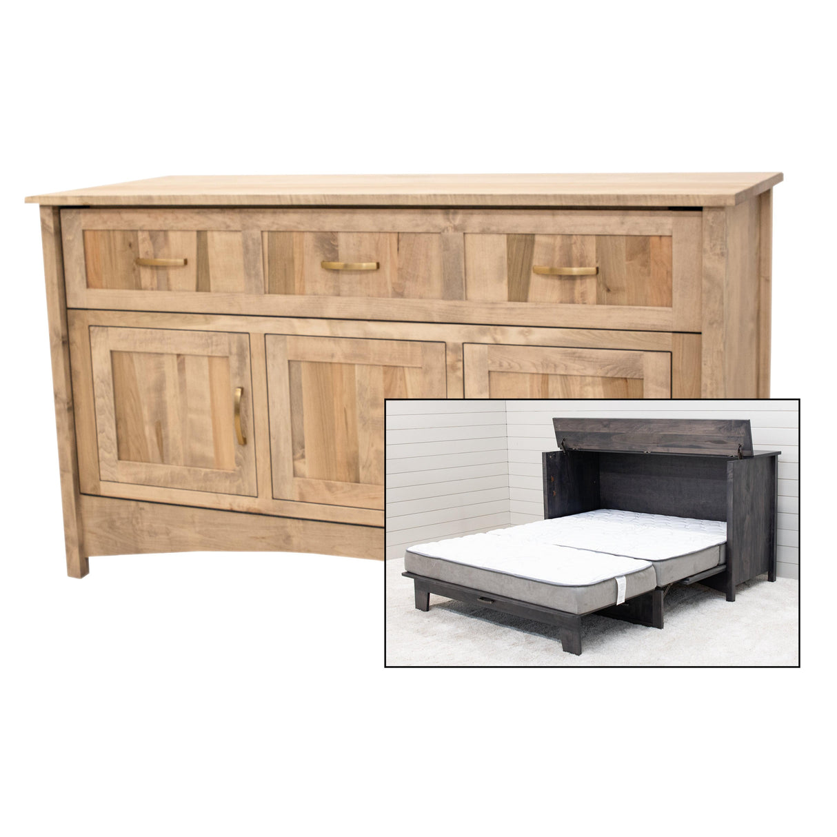 Mission Style Maple Wood Murphy Bed Cabinet | DS