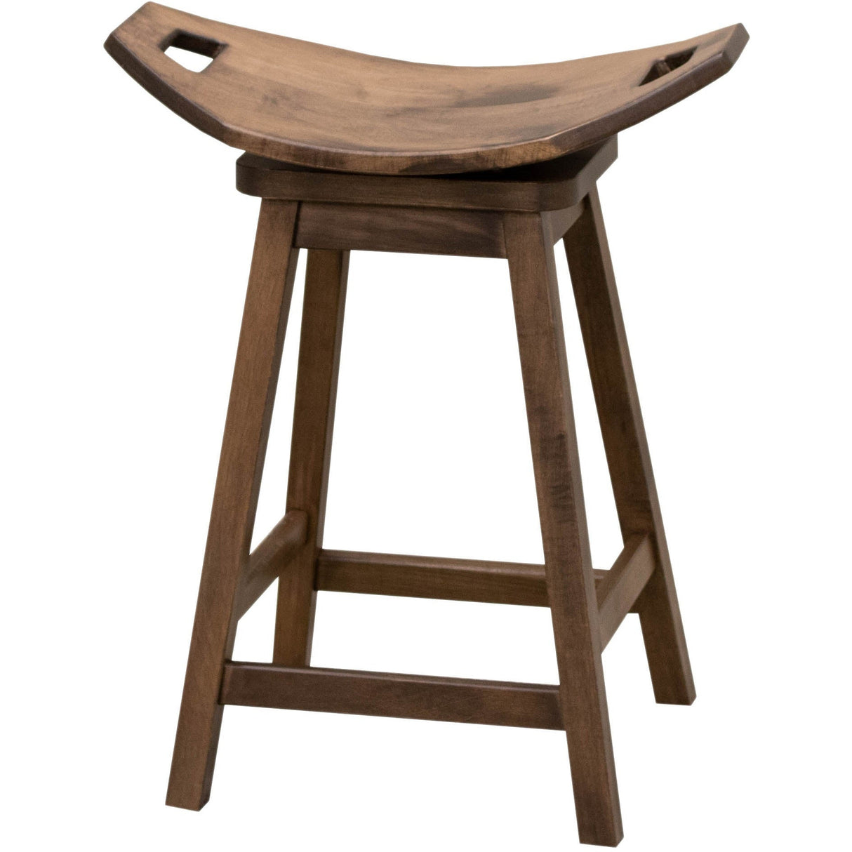 Mission 24" Maple Wood Saddle Swivel Bar Stool | CO