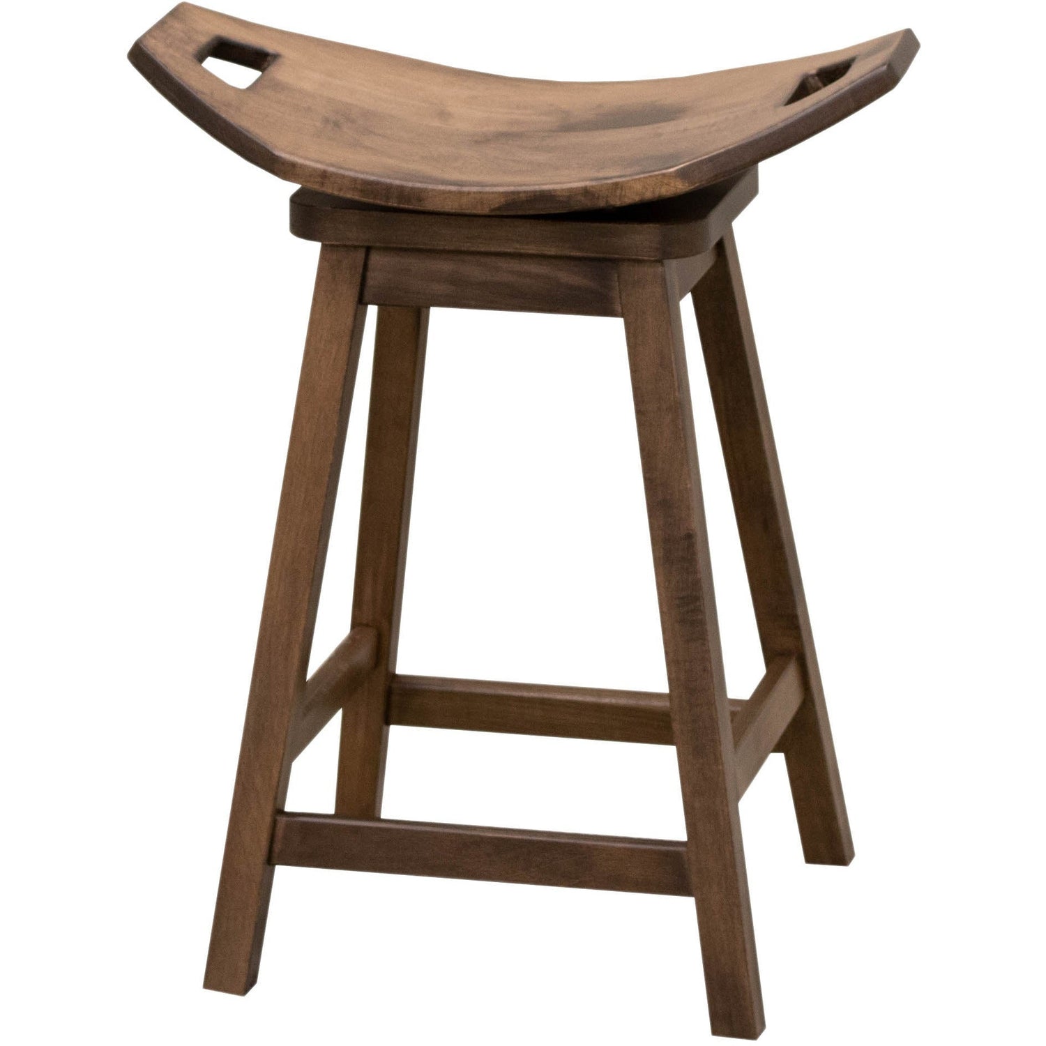 Mission 24" Maple Wood Saddle Swivel Bar Stool | CO