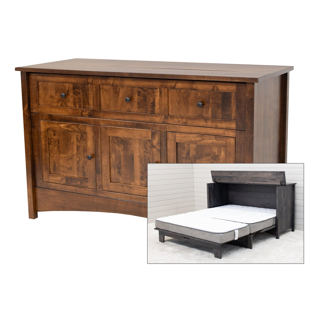Mission Style Maple Wood Murphy Bed Cabinet | ASB