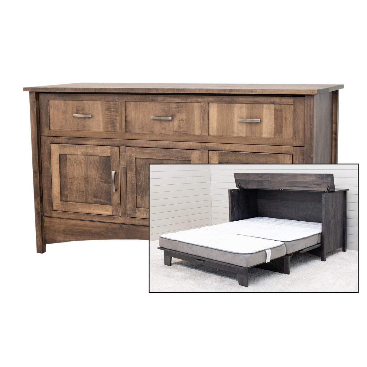 Mission Style Maple Wood Murphy Bed Cabinet | CO