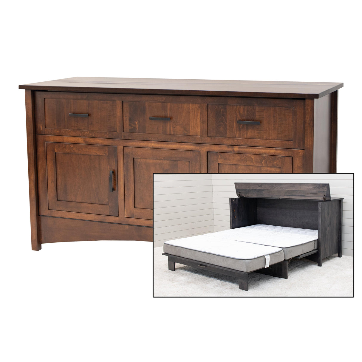 Mission Style Maple Wood Murphy Bed Cabinet | RT