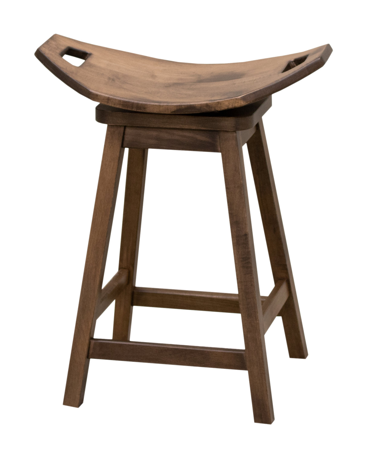 Mission 24" Maple Wood Saddle Swivel Bar Stool | CO