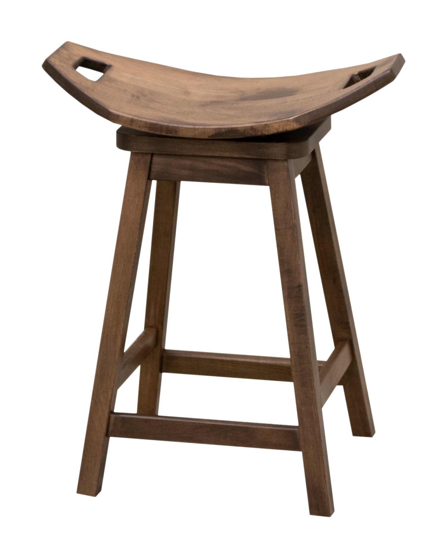 Mission 24" Maple Wood Saddle Swivel Bar Stool | CO