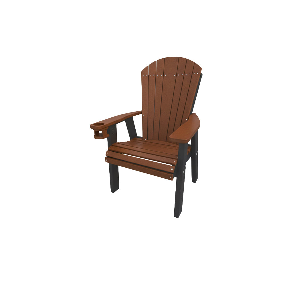 Adirondack Outdoor Poly Amish Chat Chair - Antique Mahogany & Black