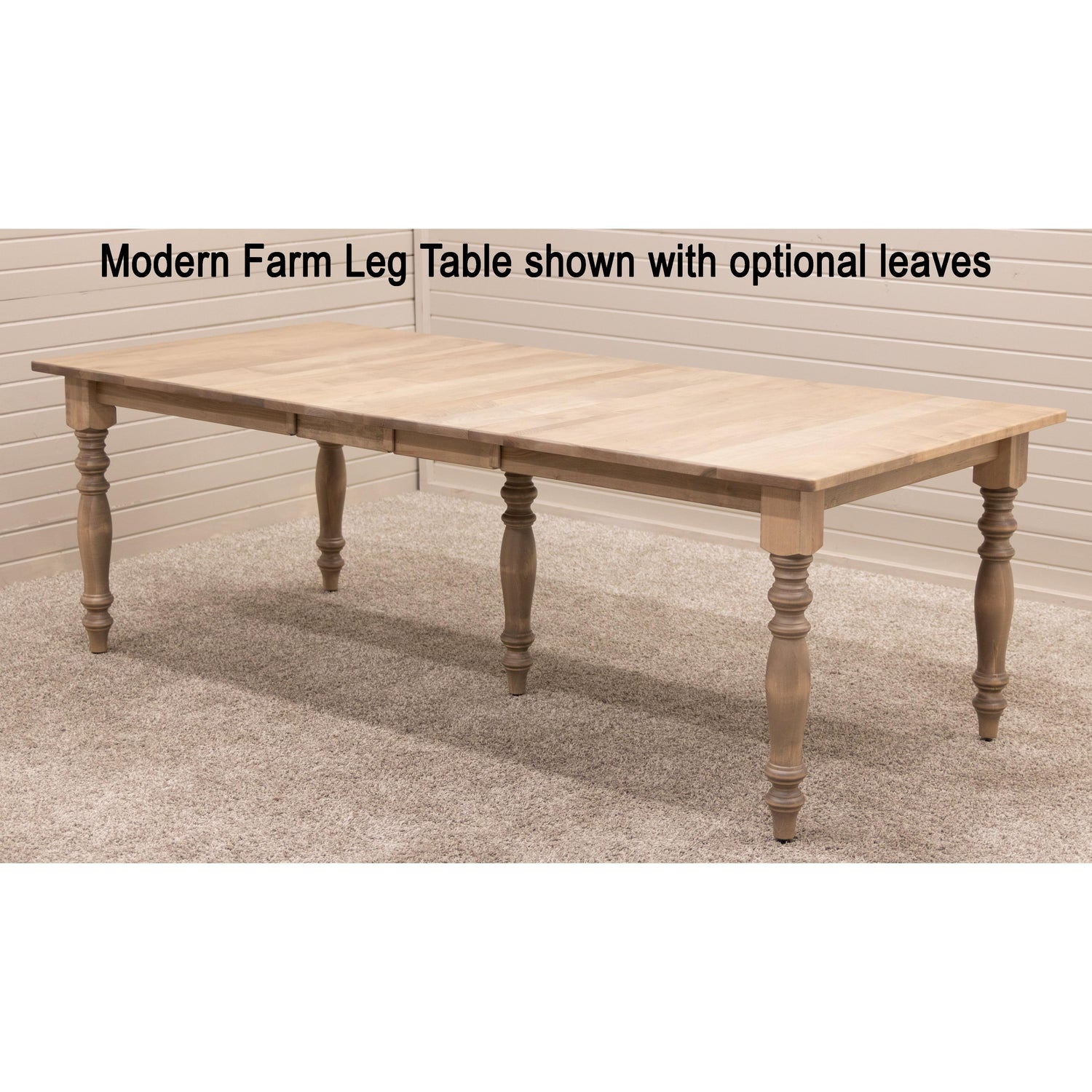Modern Farm Leg Hickory Wood Extending Dining Table | HC