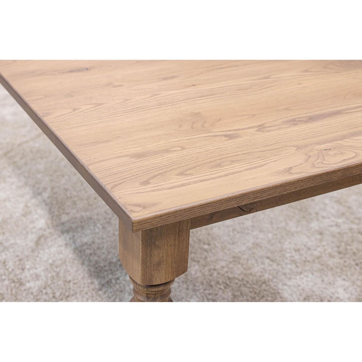 Modern Farm Leg White Oak Wood Extending Dining Table | WB