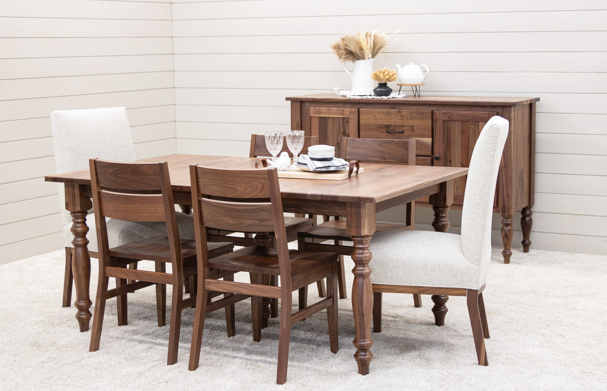 Modern Farm Leg Walnut Wood Extending Dining Table | NAT