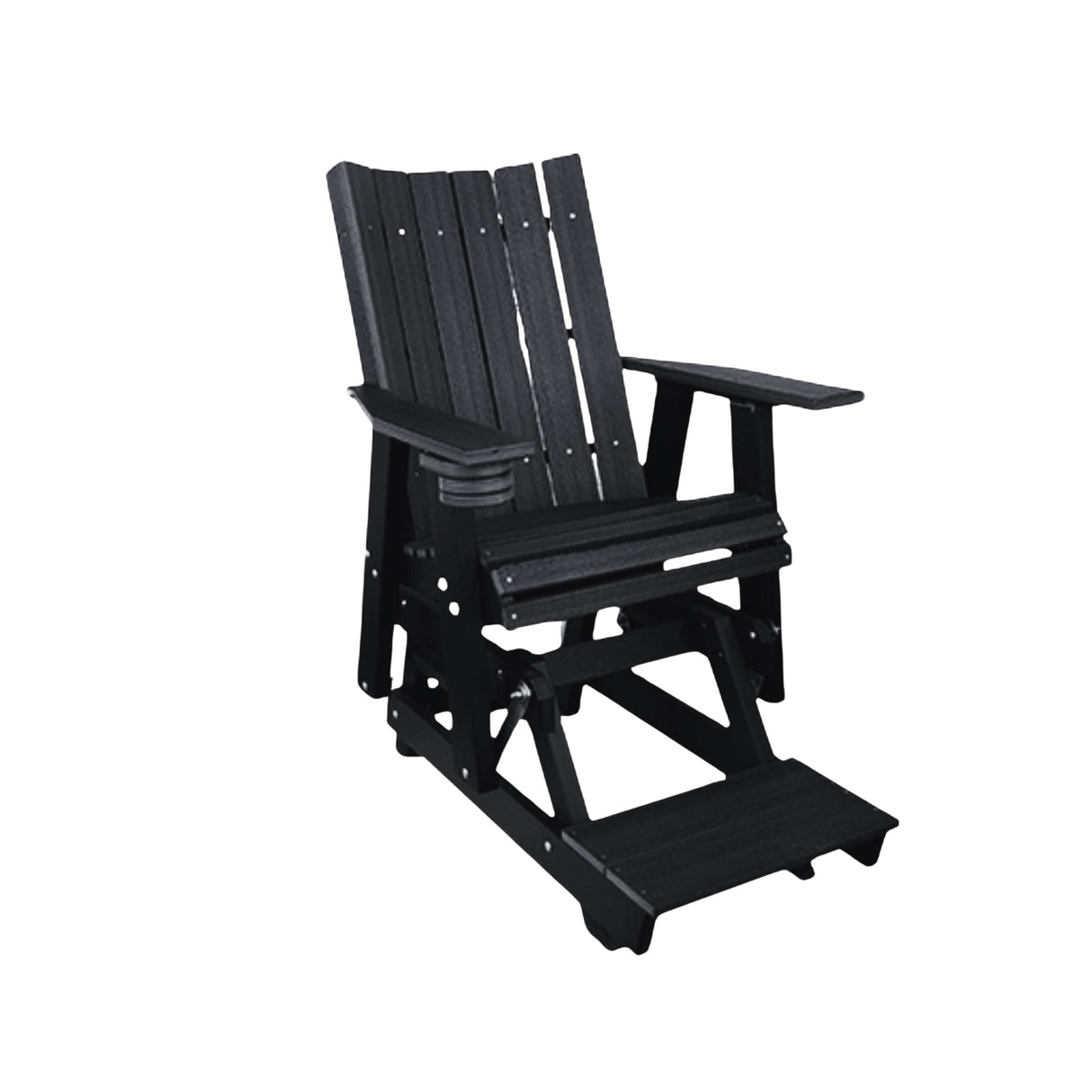 Modura Outdoor Amish Poly Balcony Glider Chair - Black