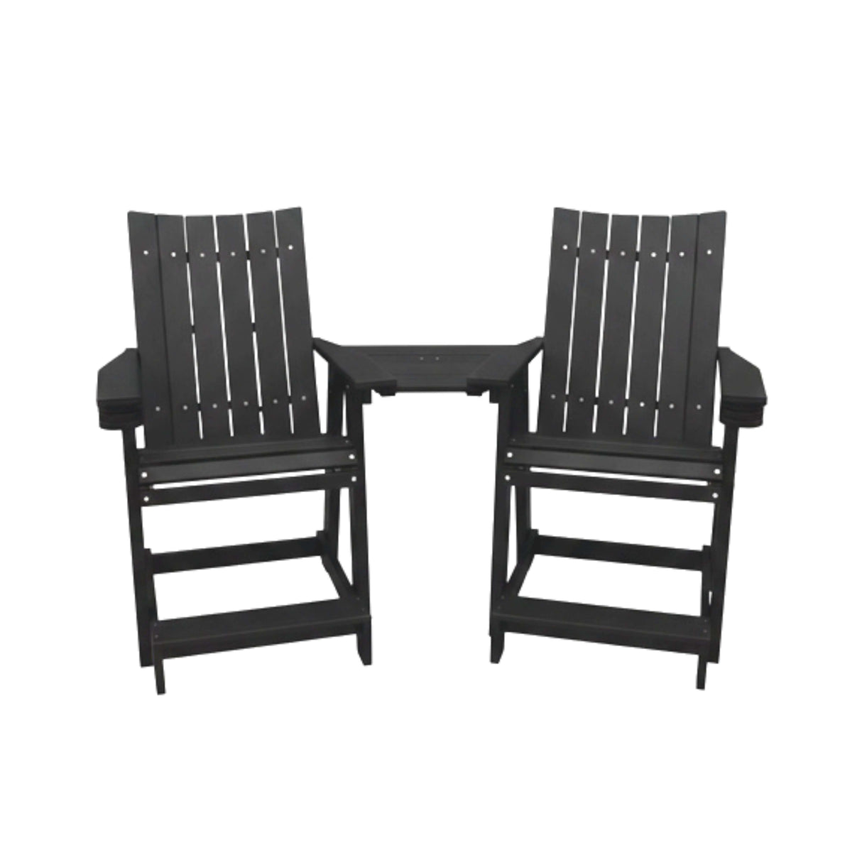 Modura Balcony Outdoor Poly Amish Chair Set - Black