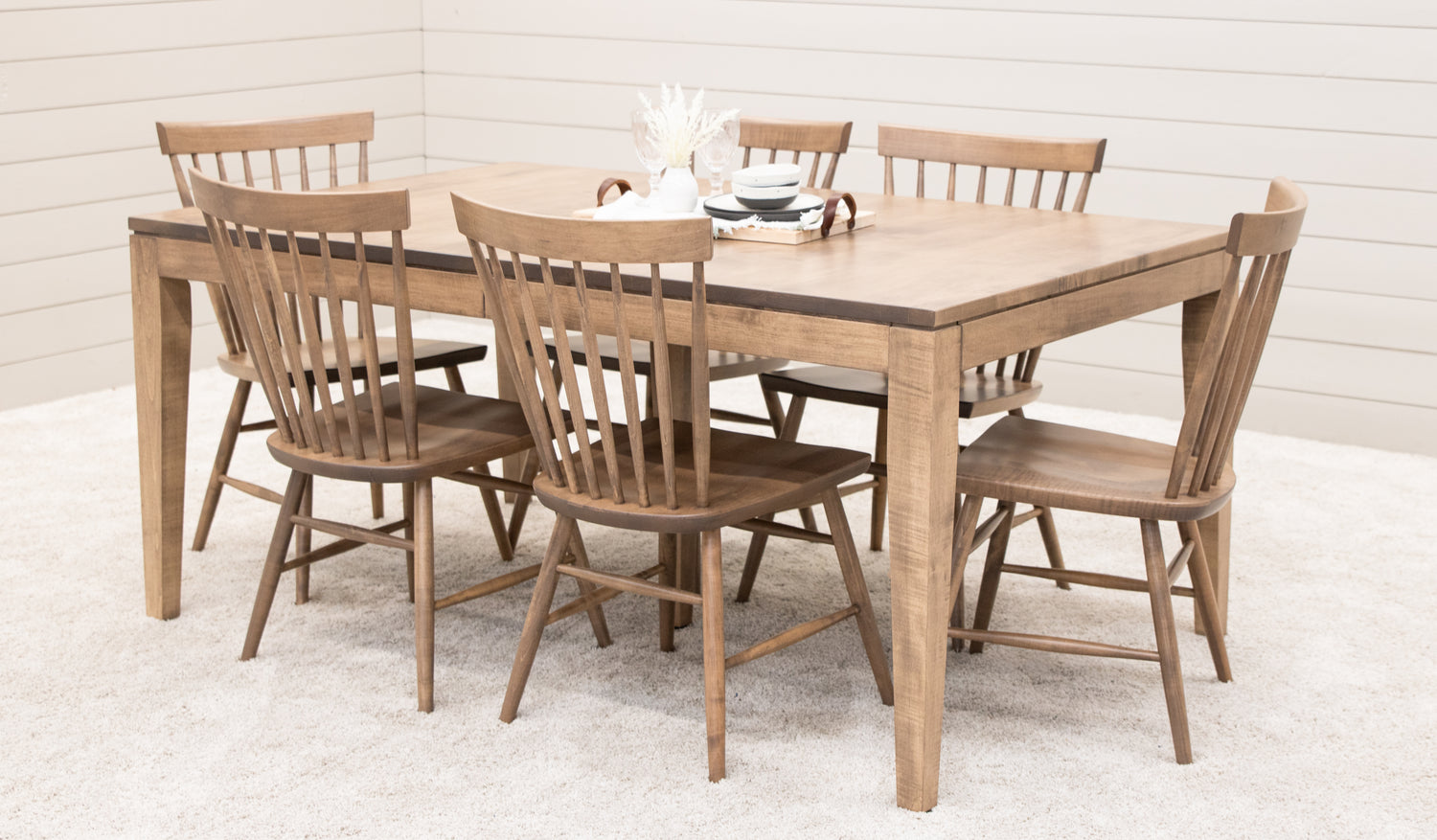 Monroe Mid-Century Maple Wood Dining Table | WB