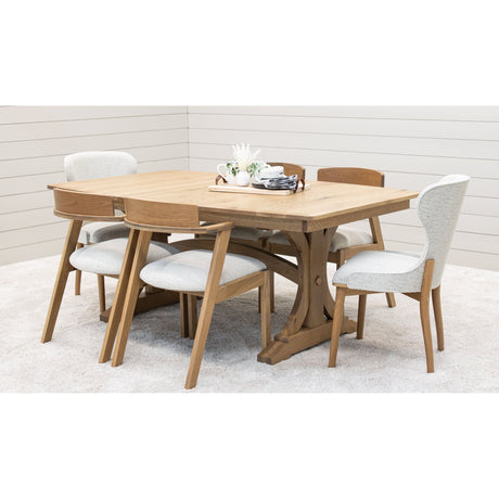 Cordelle Mid Century White Oak Wood Dining Chair with Fabric Seat | DS