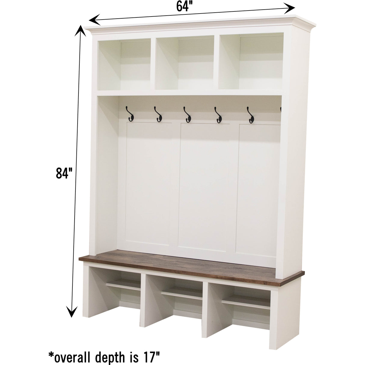 Weston White Solid Wood Hall Tree Bench | M-DW&CO