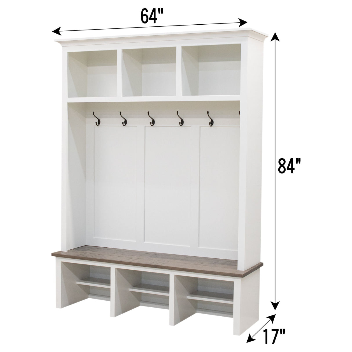 Weston White Solid Wood Hall Tree Bench | M-DW&DCD