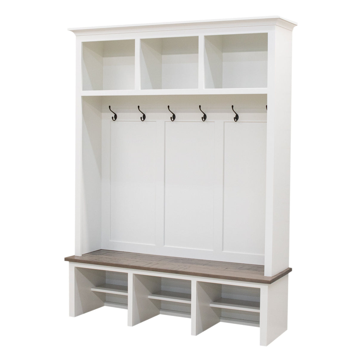 Weston White Solid Wood Hall Tree Bench | M-DW&DCD