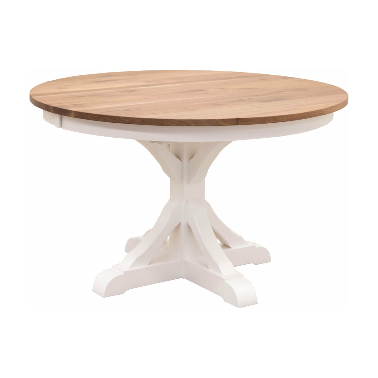 Newport Round White & Wood Extending Dining Table | M-DW&W-NAT