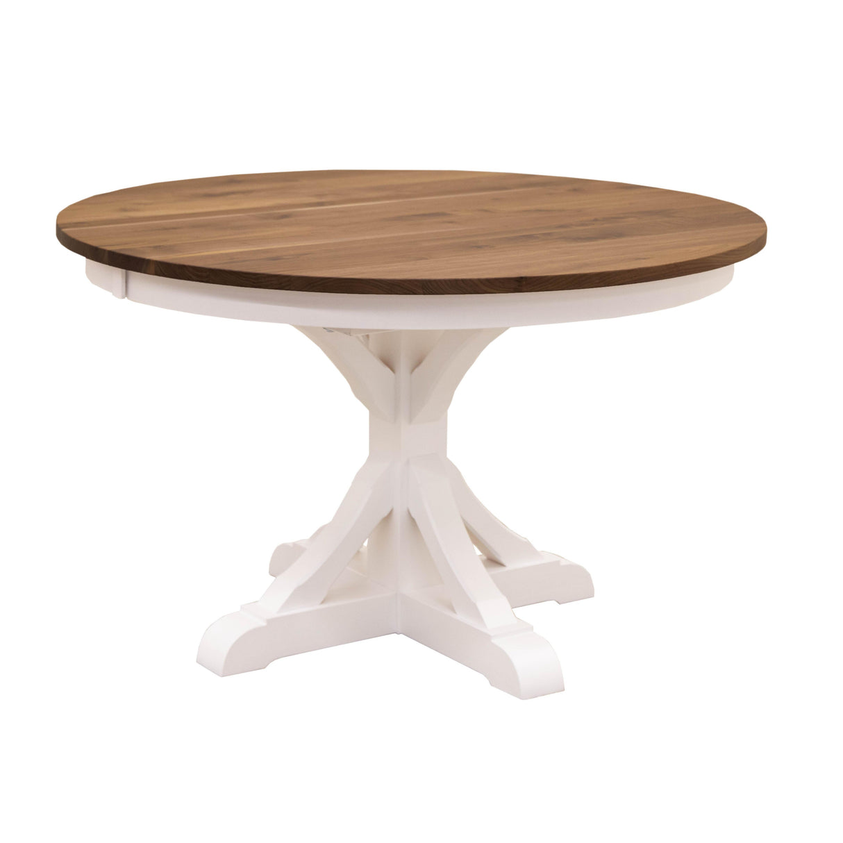 Newport Round White & Wood Extending Dining Table | M-DW&W-NAT