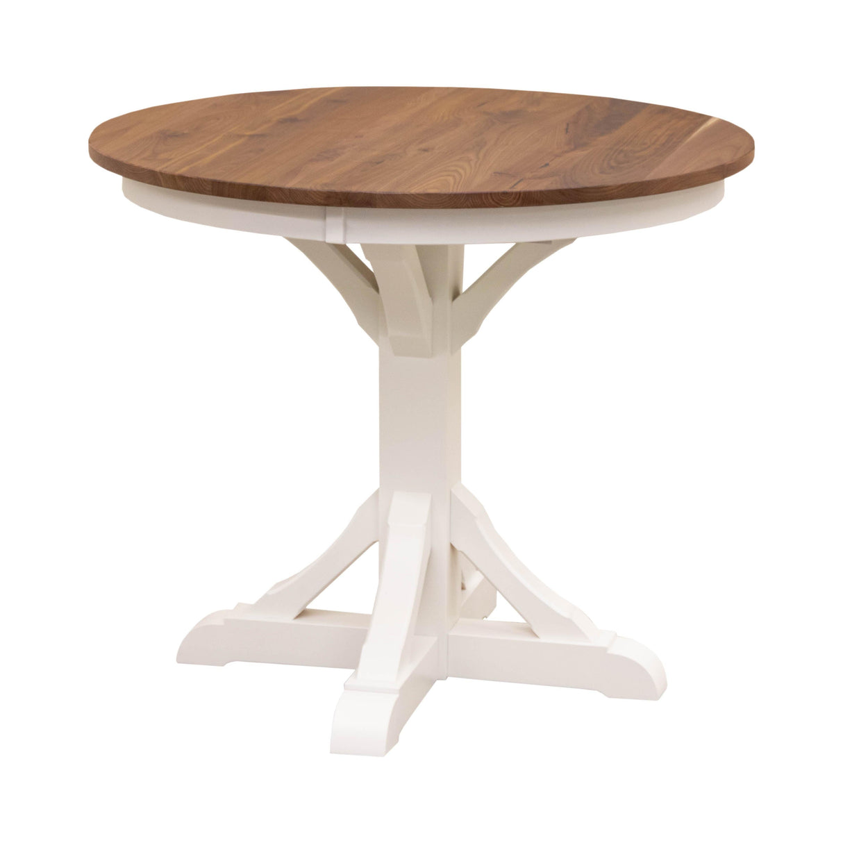 Newport Round White & Wood Pub Table | M-DW&W-NAT