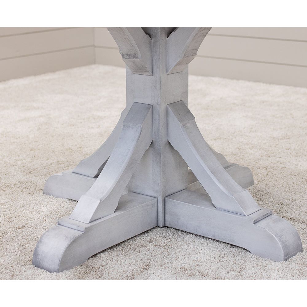 Newport Round White & Wood Extending Dining Table | M-AV&GS
