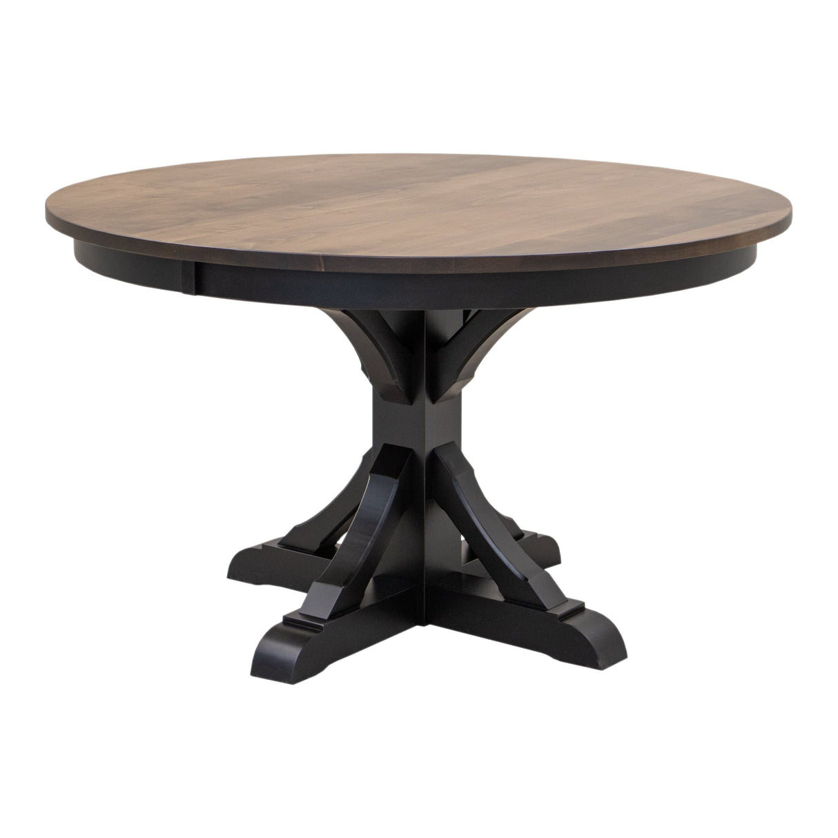 Newport Round Black & Wood Extending Dining Table | M-EB&CO