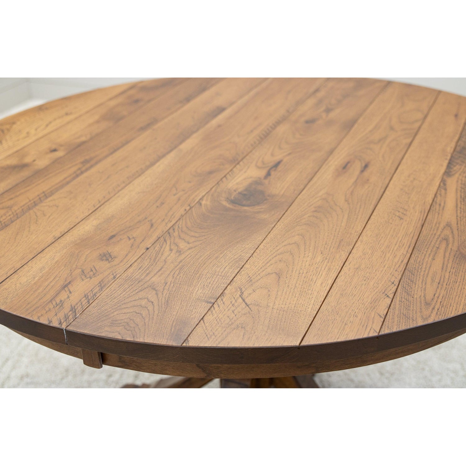 Newport Round Hickory Wood Extending Dining Table | HC