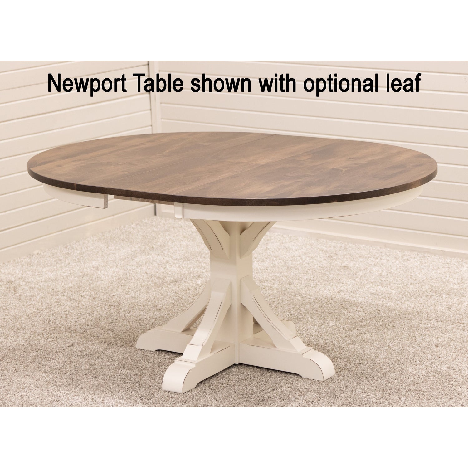 Newport Round White & Wood Extending Dining Table | M-CW&CO