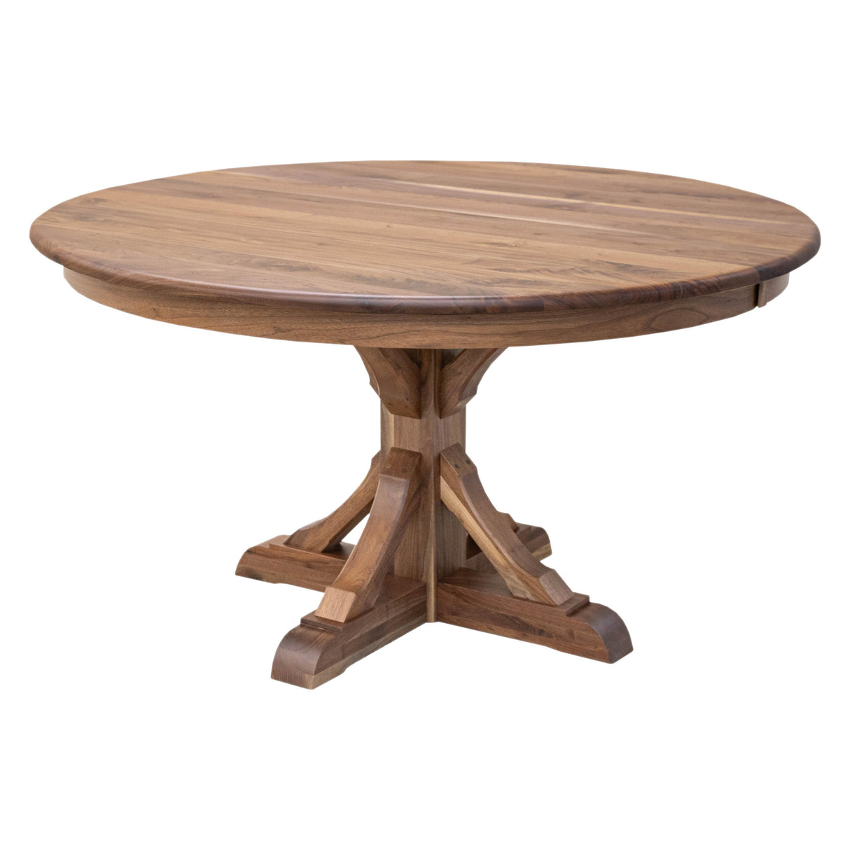Newport Round Walnut Wood Extending Dining Table | NAT