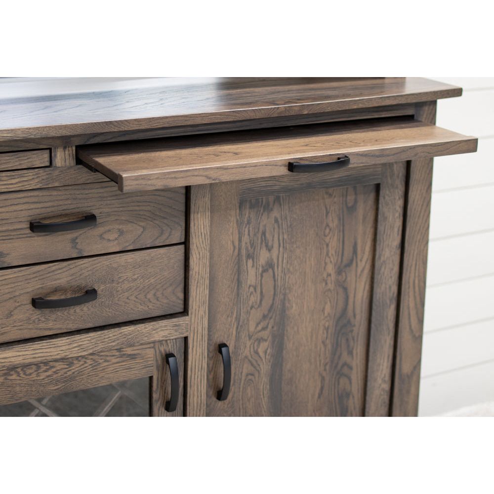 OBG Wine Buffet with Hutch Topper in White Oak Wood | SB