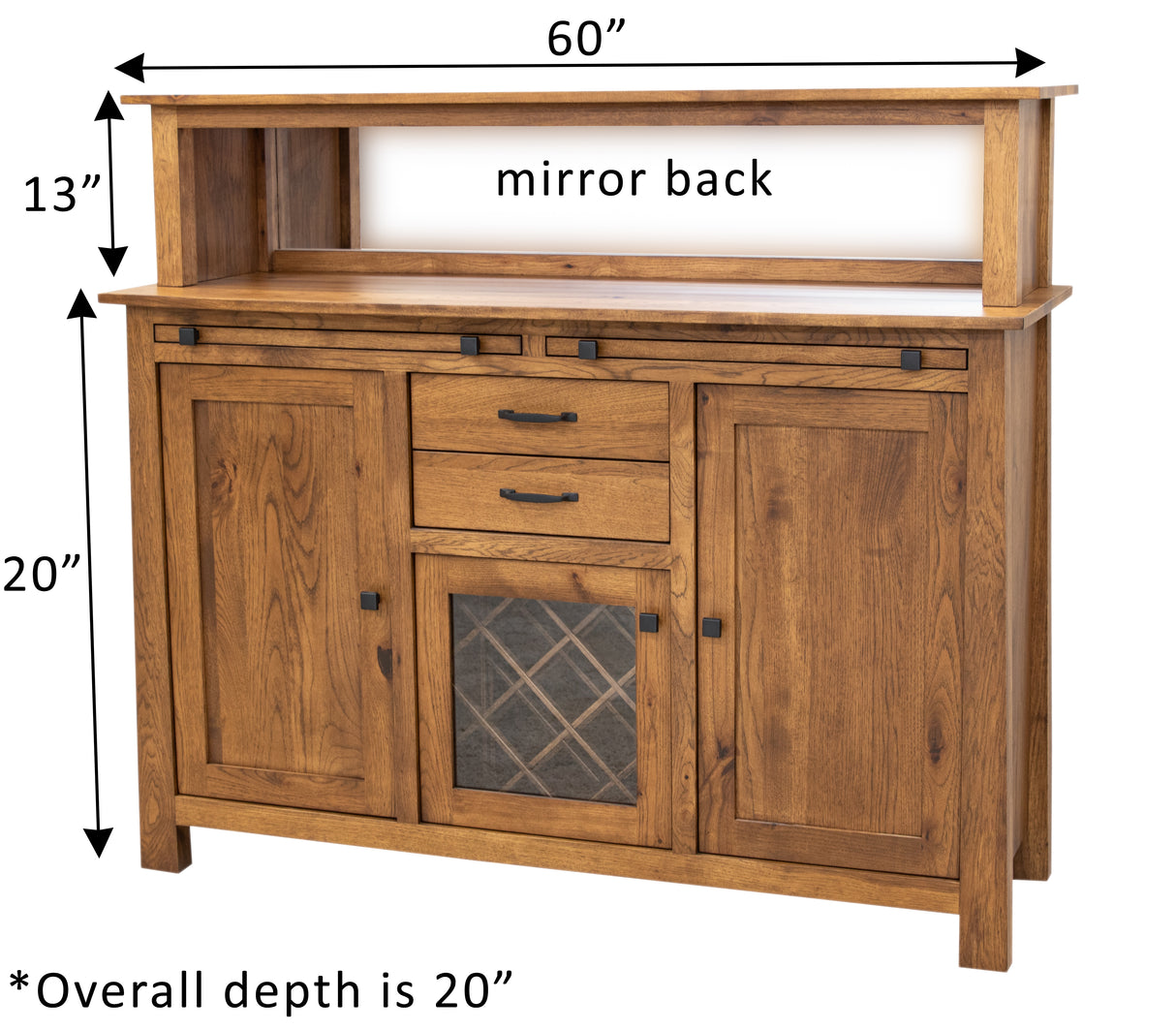 OBG Wine Buffet with Hutch Topper in Hickory Wood | HC
