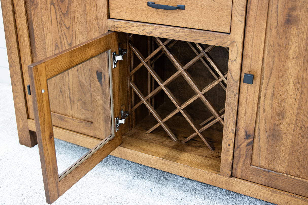 OBG Wine Buffet with Hutch Topper in Hickory Wood | HC