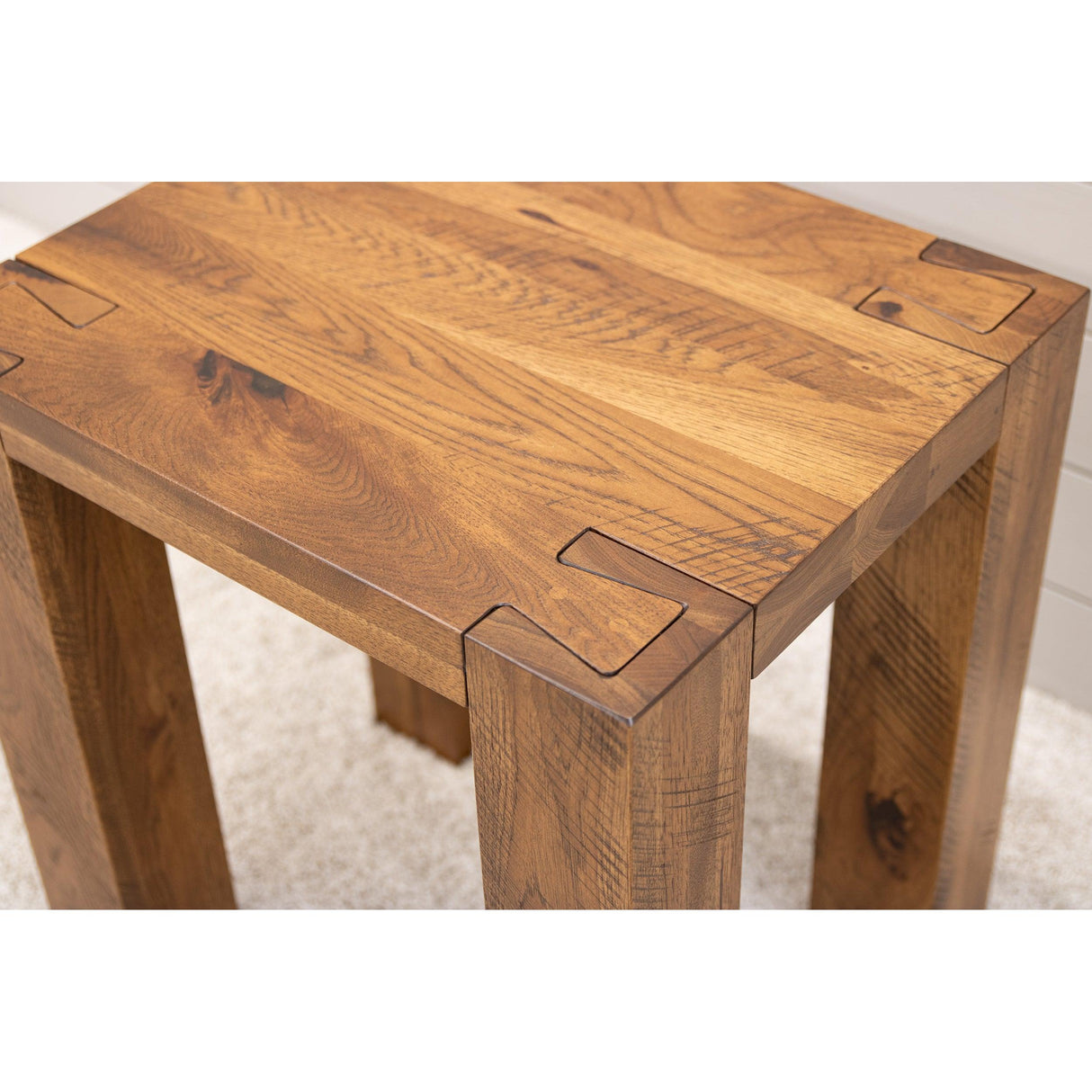 Oxford Hickory Wood Square End Table | HC