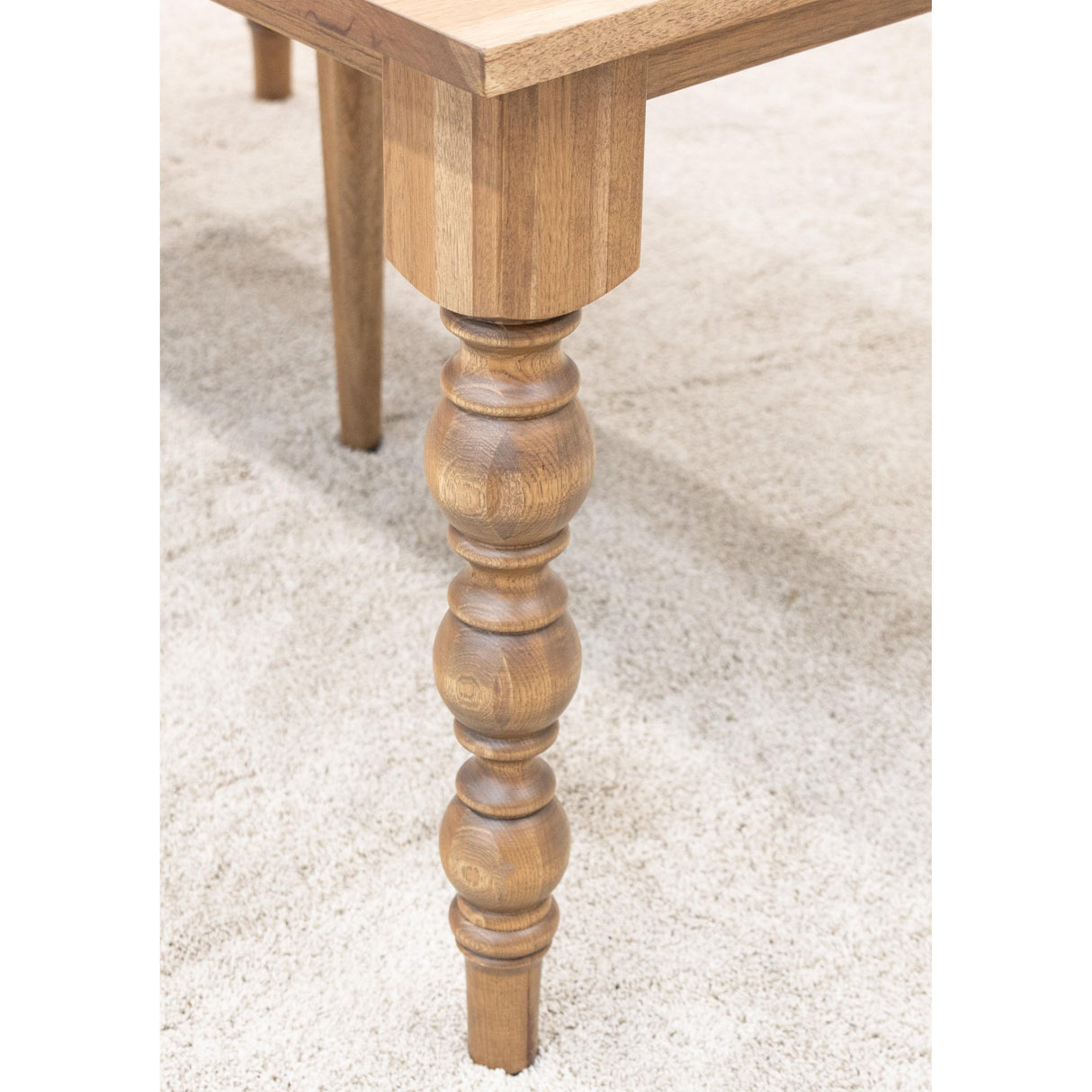 Parson Turned Leg Hickory Wood Extending Dining Table | WB