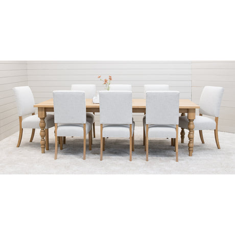 Parson Turned Leg White Oak Wood Extending Dining Table | DS