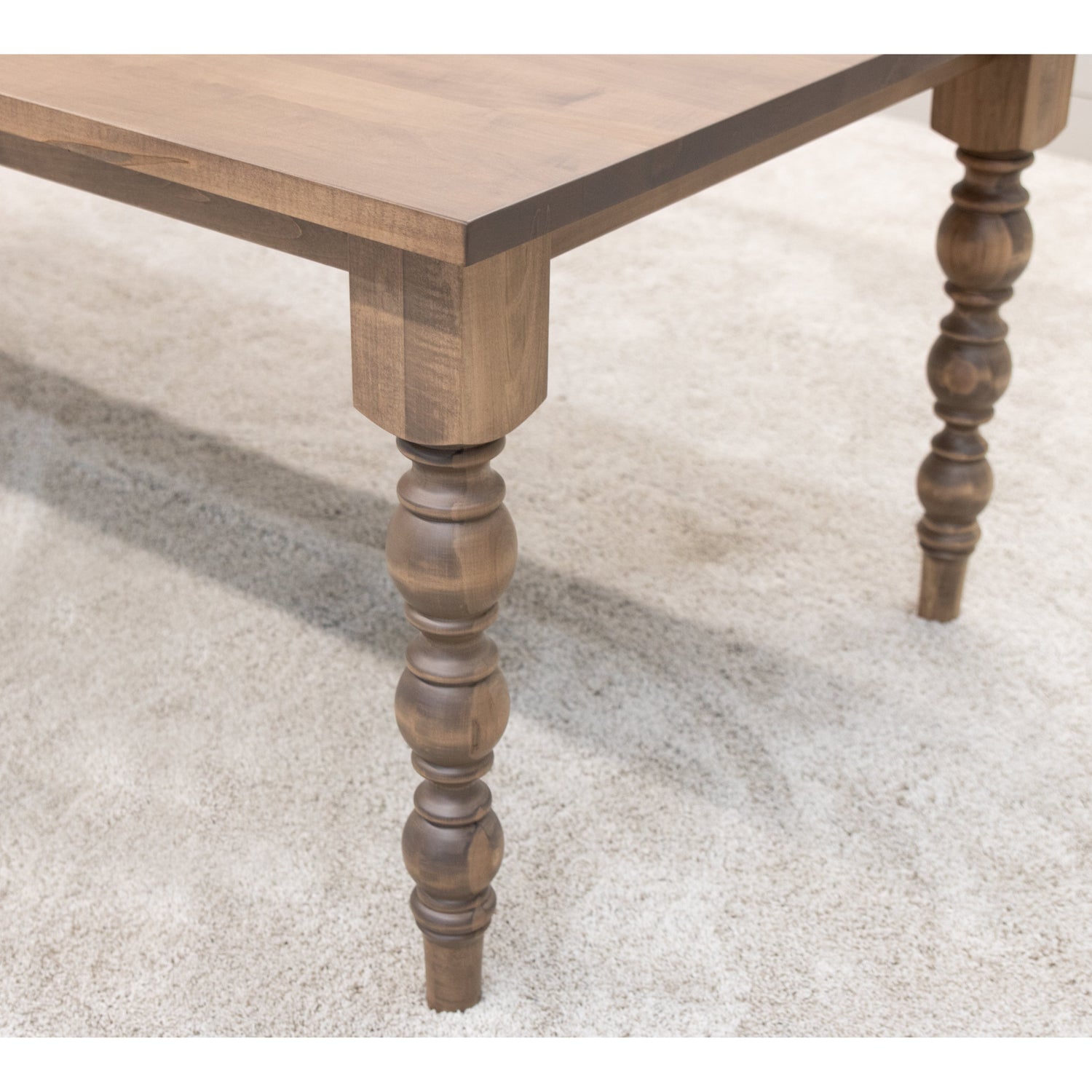 Parson Turned Leg Maple Wood Extending Dining Table | WB