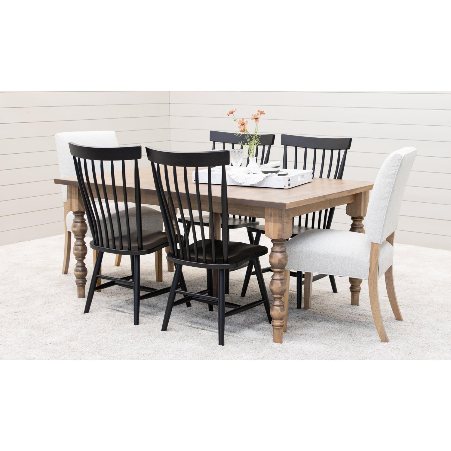 Millcreek Black Windsor Maple Wood Side Dining Chair | EB