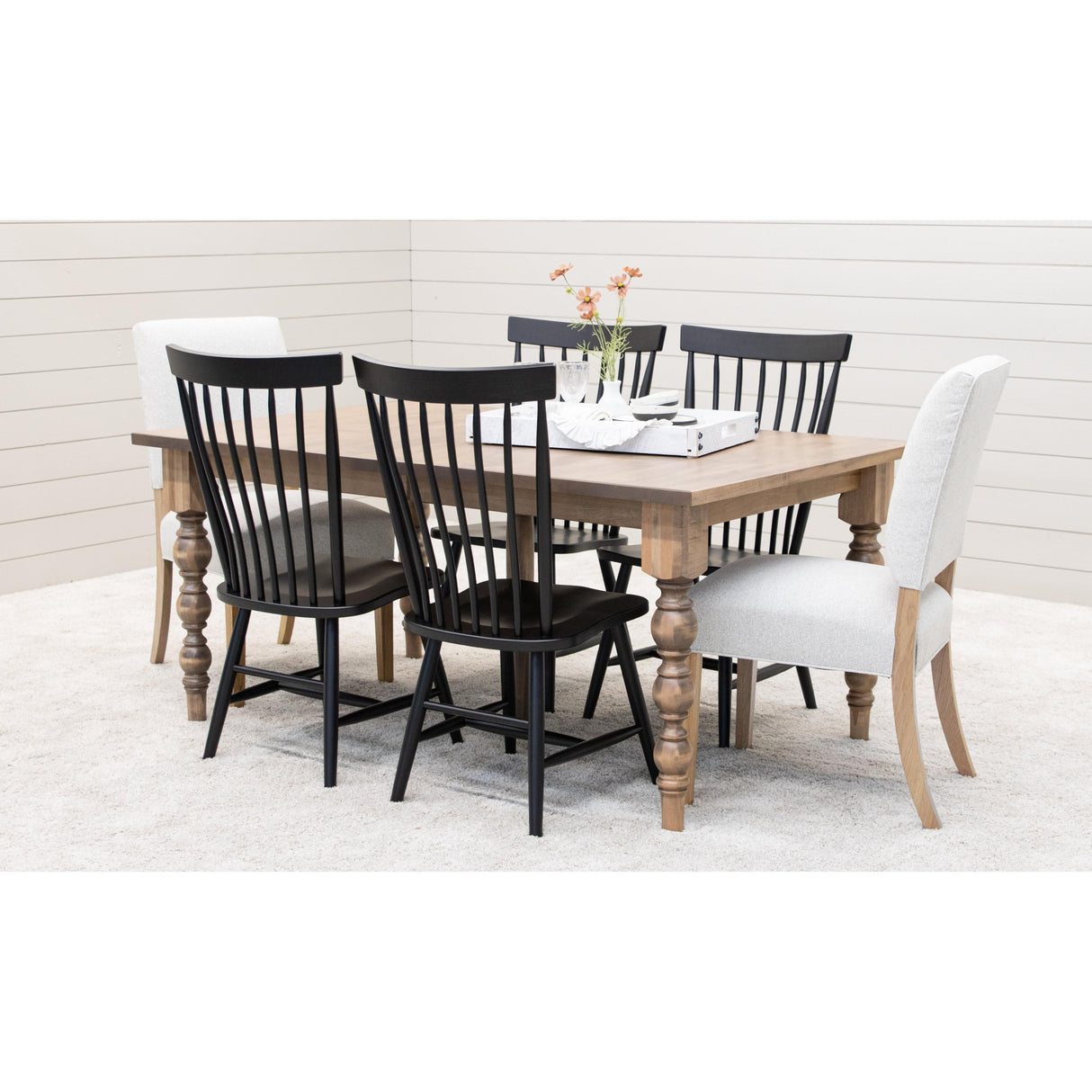 Millcreek Black Windsor Maple Wood Side Dining Chair | EB