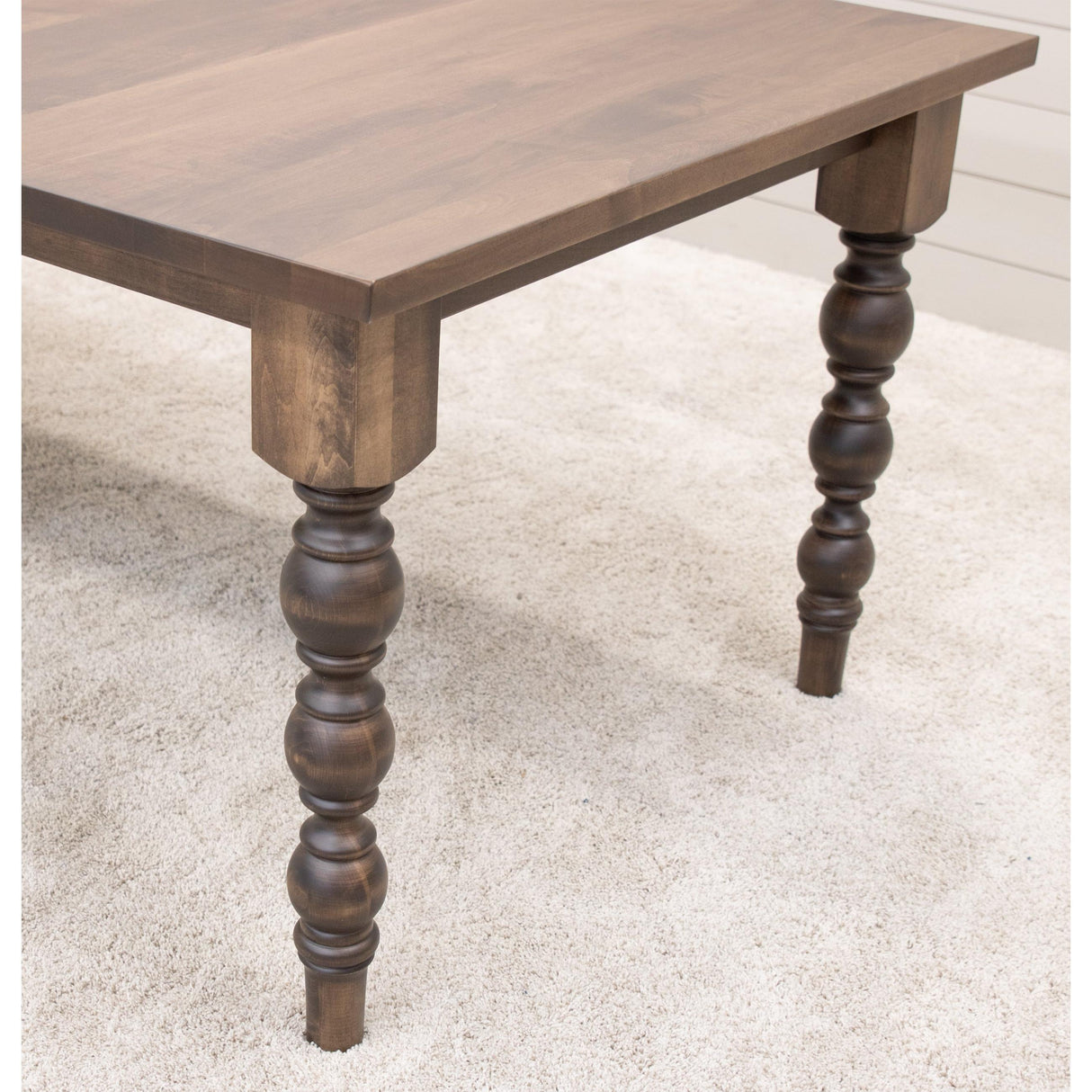 Parson Turned Leg Maple Wood Extending Dining Table | CO