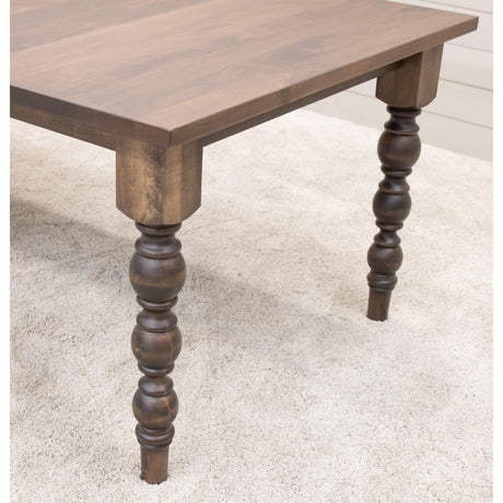 Parson Turned Leg Maple Wood Extending Dining Table | CO