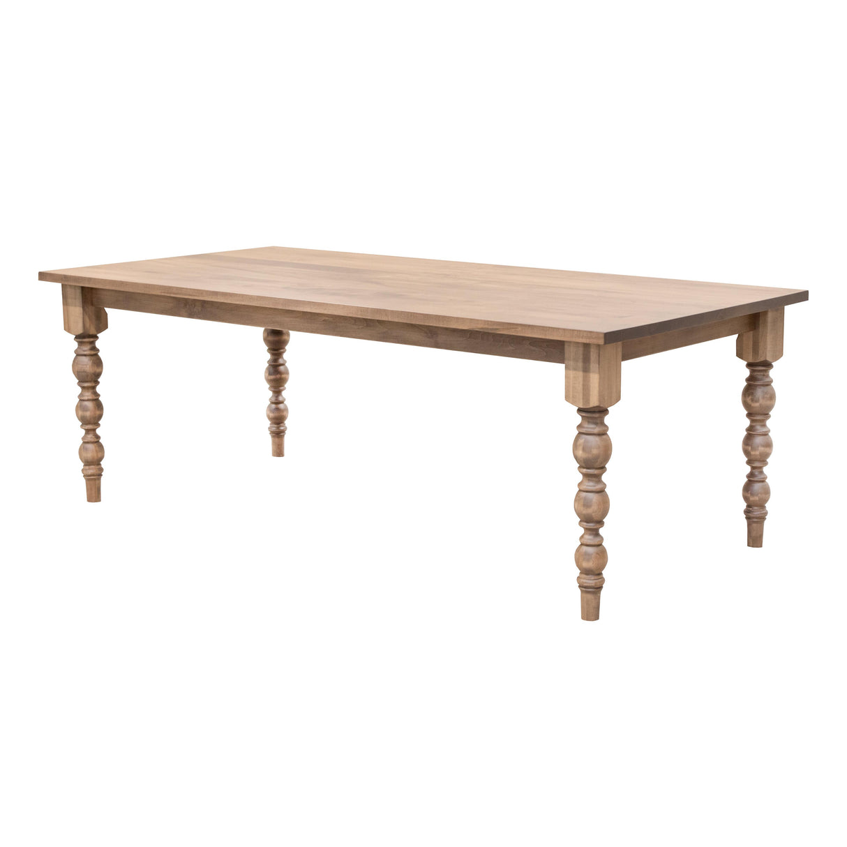 Parson Turned Leg Maple Wood Extending Dining Table | WB