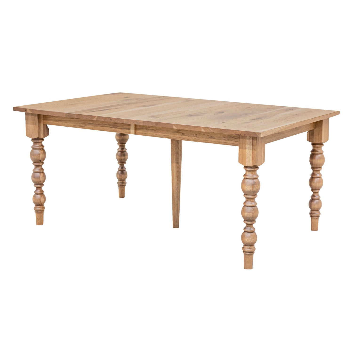 Parson Turned Leg Hickory Wood Extending Dining Table | WB