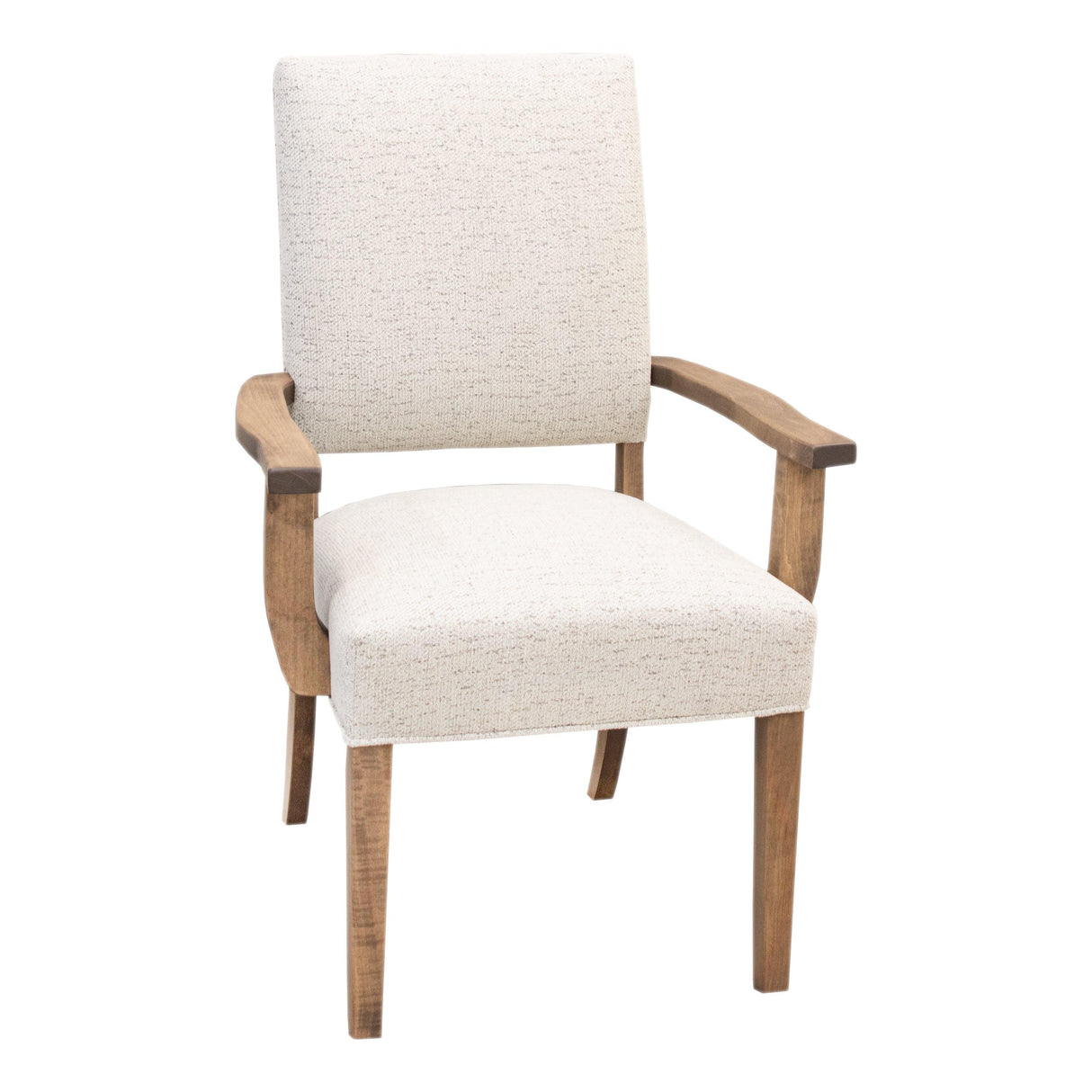 Parsons Open Back Upholstered Dining Chair with Wood Arms | 22-63