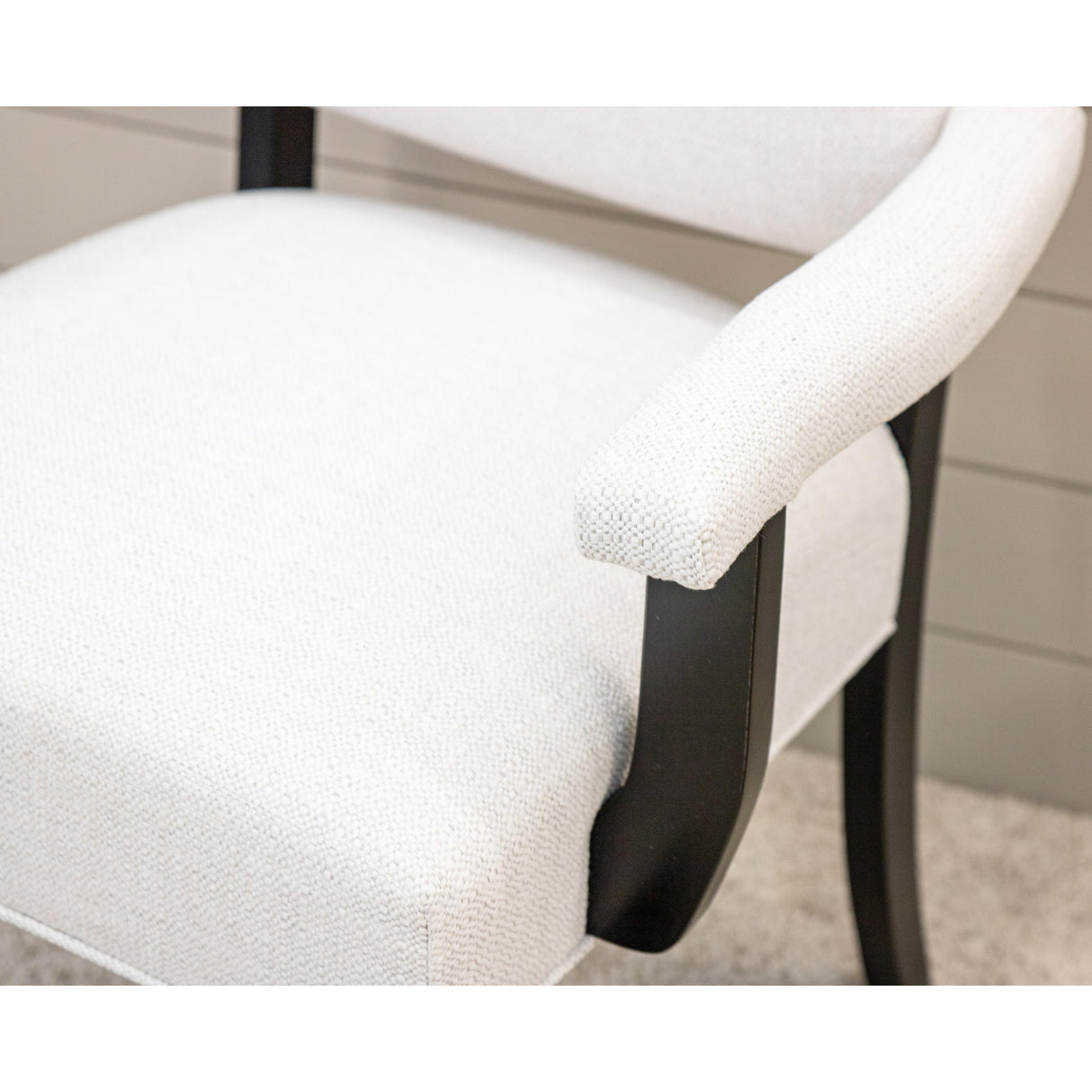 Parsons Open Back Upholstered Dining Chair with Fabric Arms | R1-120