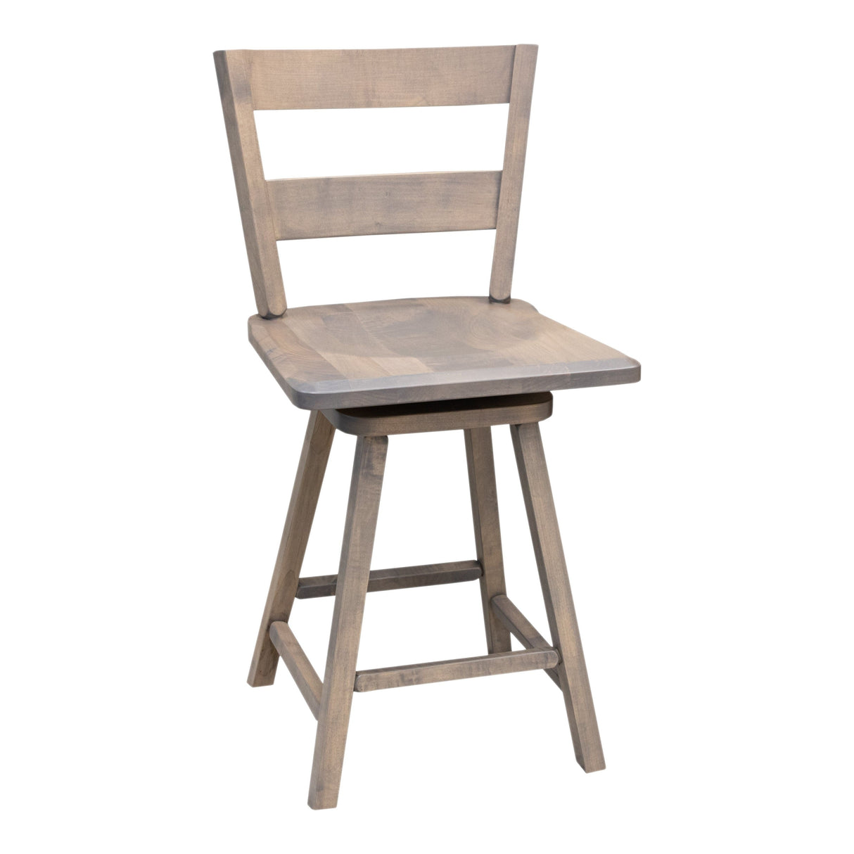 Post Mission 24" Maple Wood 2-Slat Swivel Bar Stool | VD