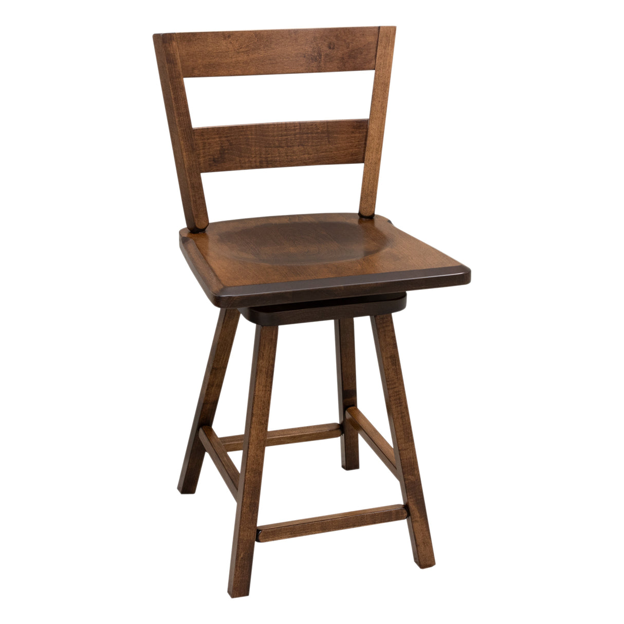Post Mission 24" Maple Wood 2-Slat Swivel Bar Stool | ASB