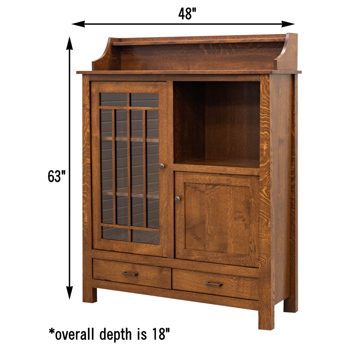 OBG Pottery Pantry Quarter Sawn White Oak Wood Cabinet | ASB