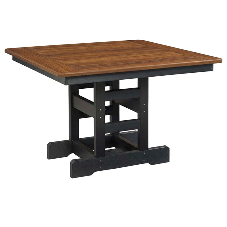 Premier Square Outdoor Amish Poly Dining Table - Antique Mahogany & Black