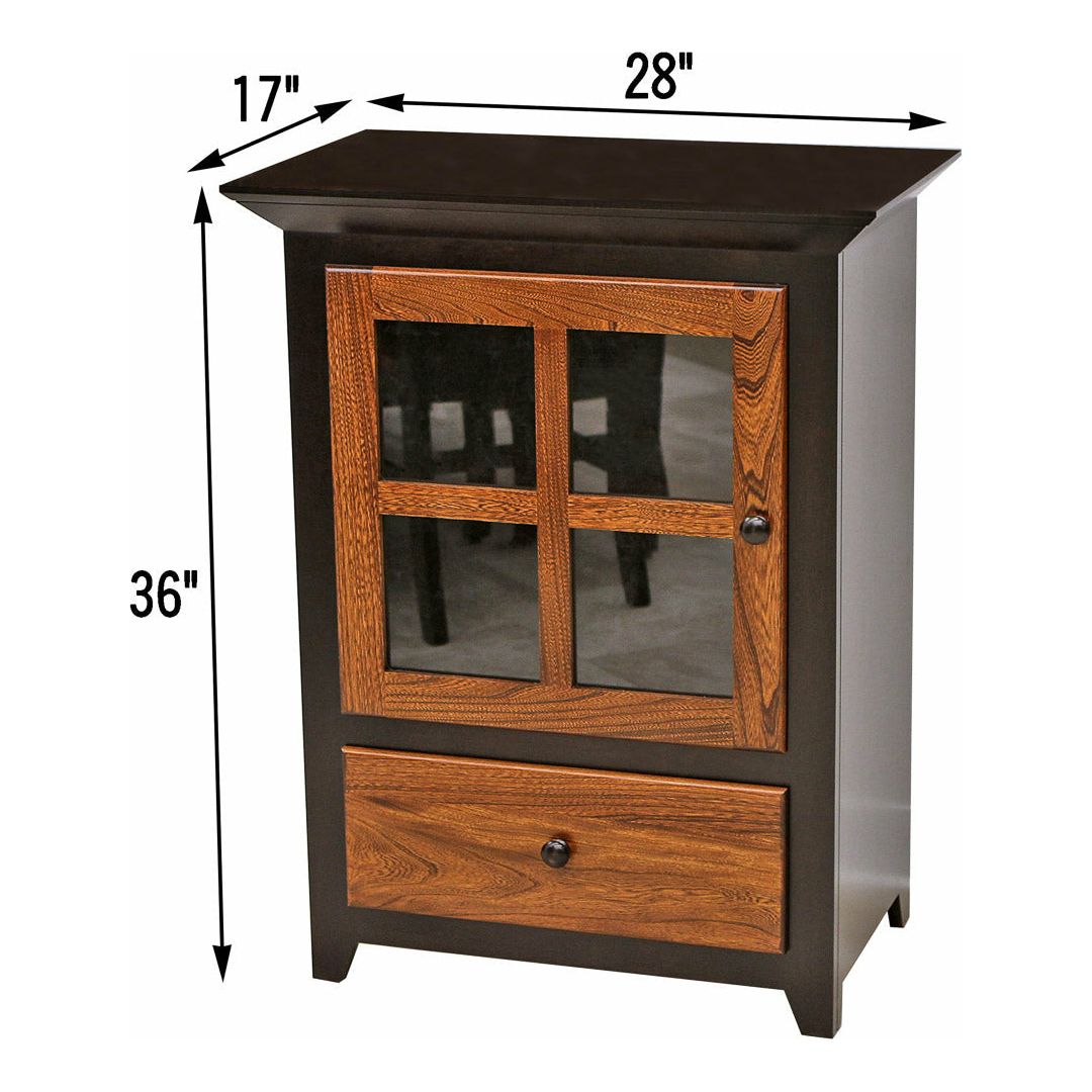 Quarter Mission Grid Black & Wood Cabinet | M-EB&E-MC