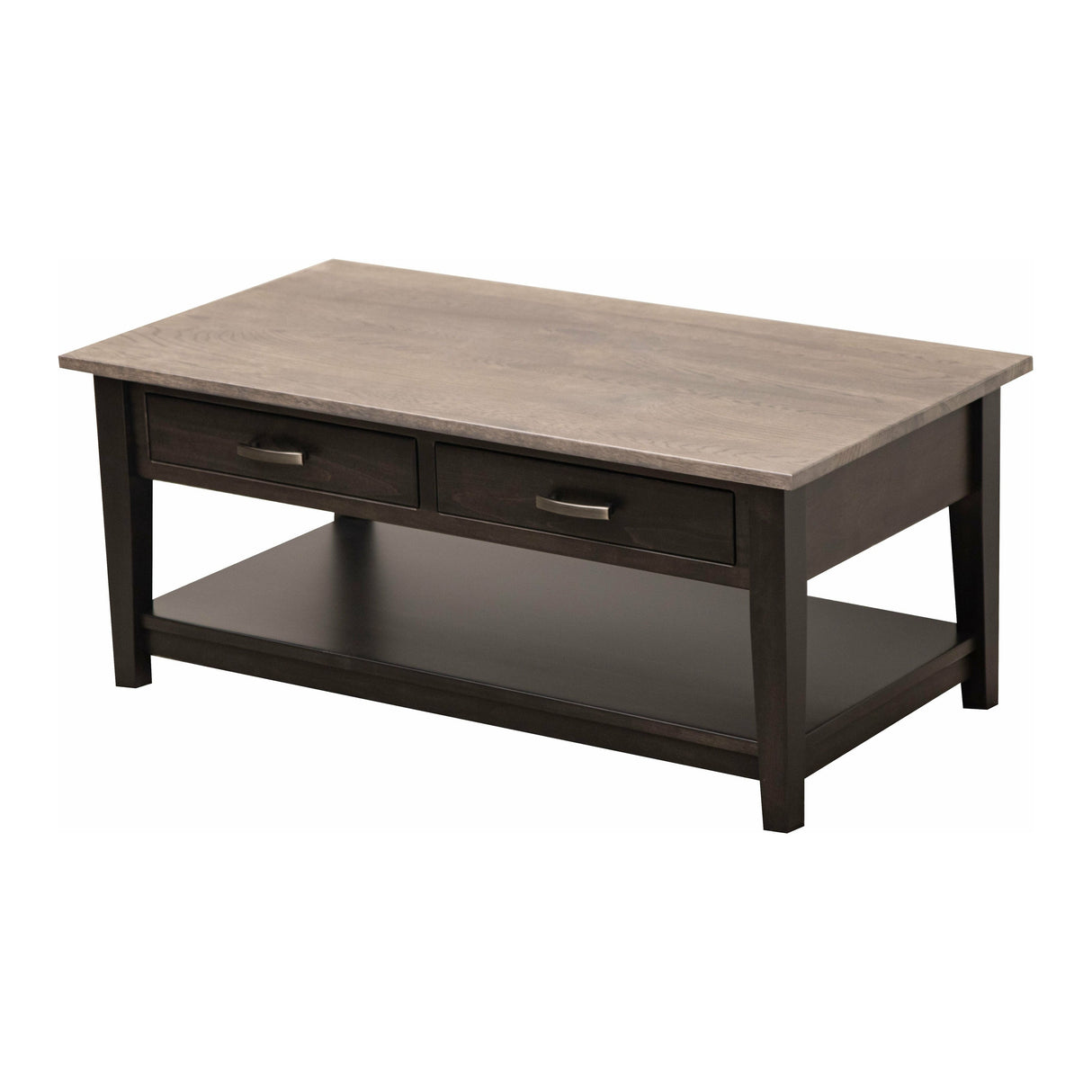 Riverton Black & Wood Rectangle Open Coffee Table | M-DK&RWO-GRB